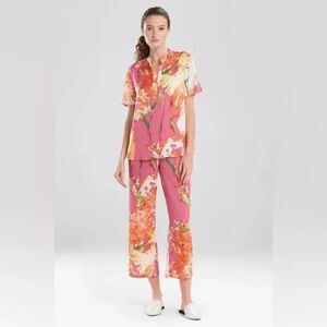 Natori Pink and Orange Floral Pajama Set